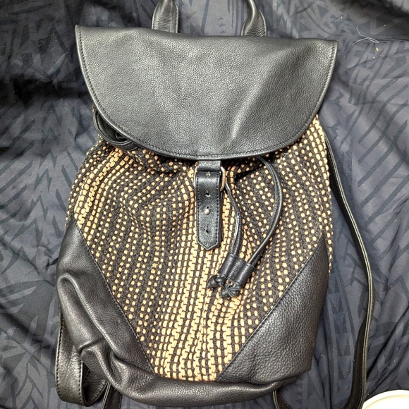 NWOT Genuine Leather & woven backpack/ handbag!! Led to Believe main image 7